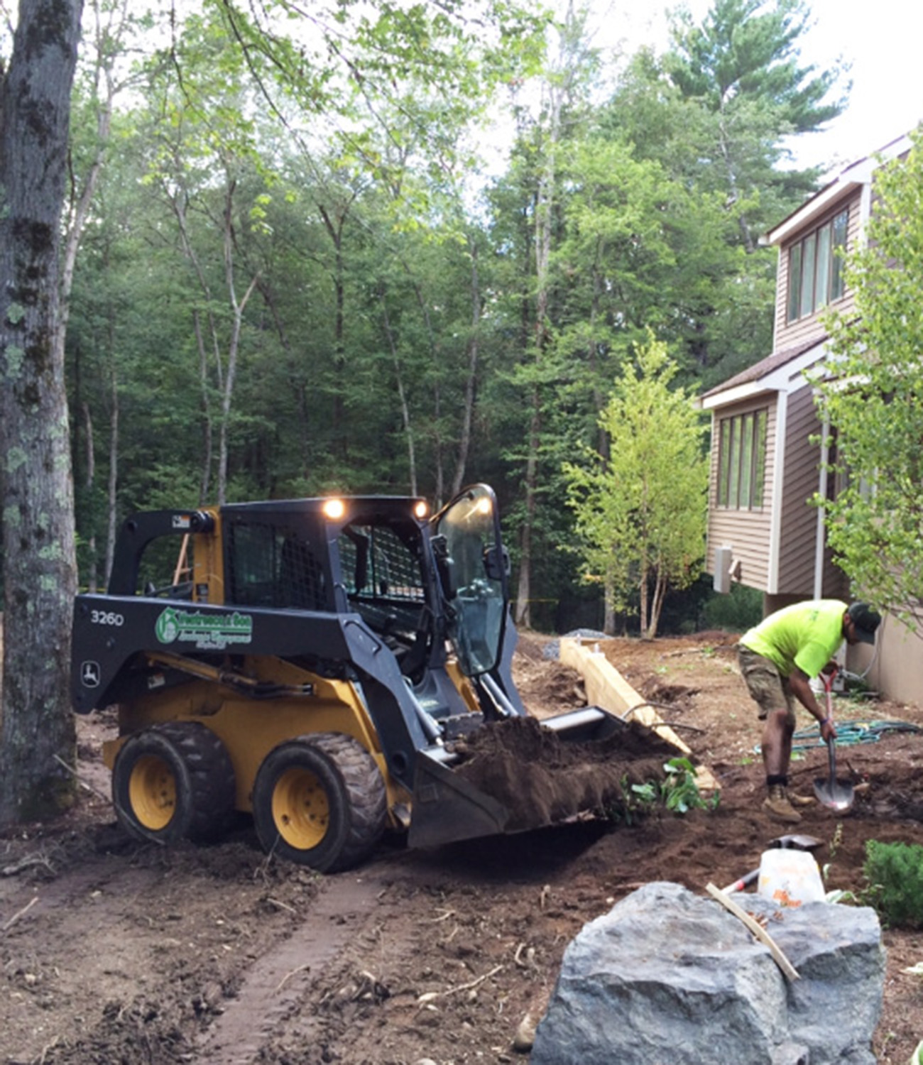 Ventresco team working installing a tree